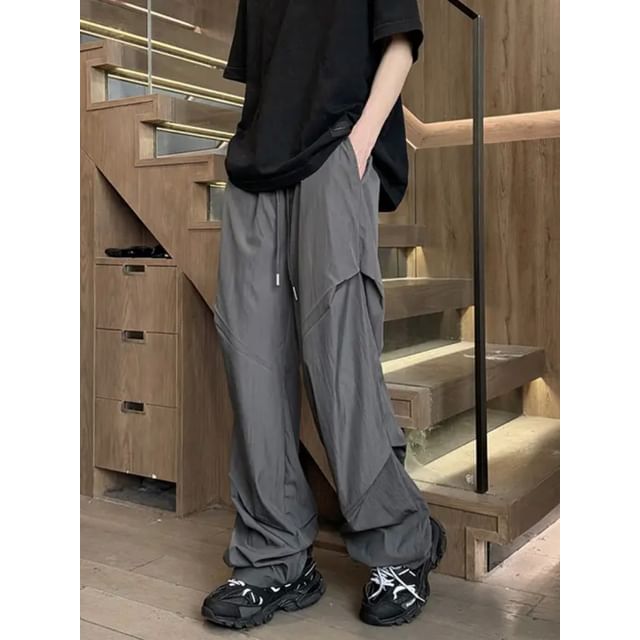 Real Boy-High Waist Plain Straight Leg Pants
