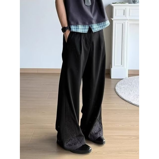 Real Boy-High Waist Plain Wide Leg Pants