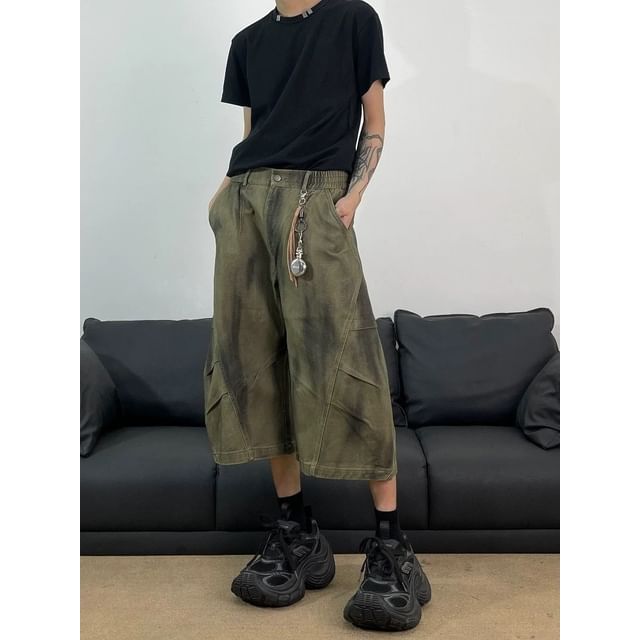 Real Boy-Mid Rise Washed Wide Leg Jorts