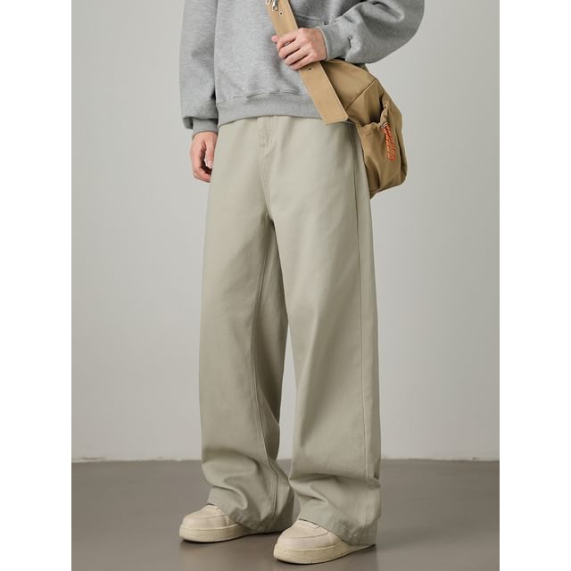 Really Point-Mid Rise Plain Wide Leg Pants