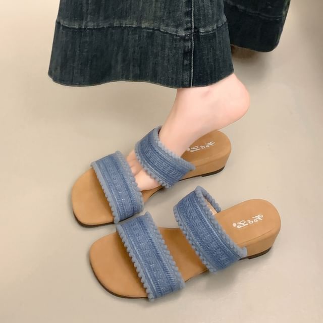 Red Wolf-Double Strap Slide Sandals