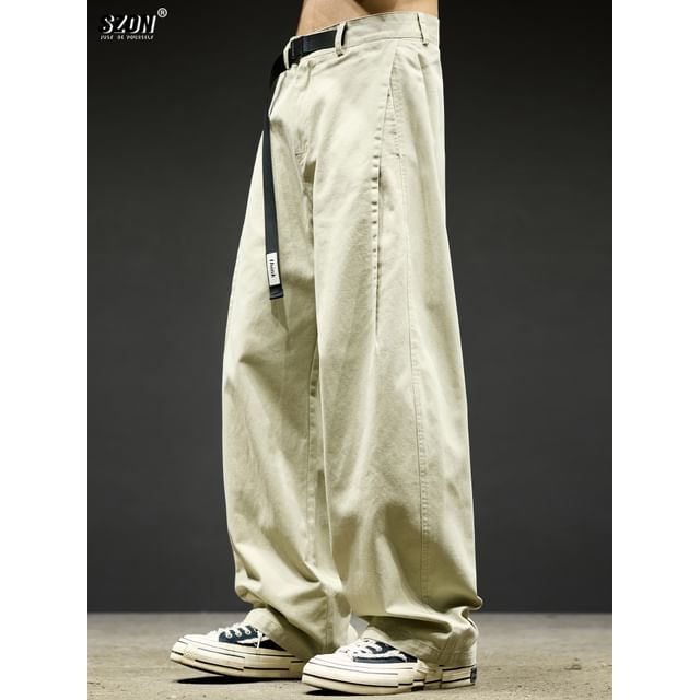 Redsinc-Mid Rise Washed Wide Leg Pants