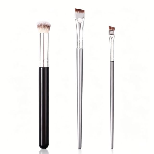 REGENBOOG-Lot de 3 Pinceau correcteur Pinceau de maquillage eyeliner biseauté plusieurs modèles