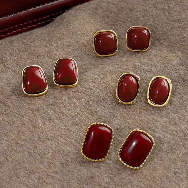 Rodiv-Acetate Alloy Stud Earring Various Designs
