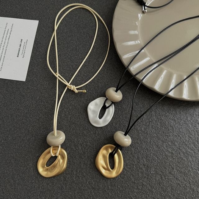 Rodiv-Beaded Cord Necklace