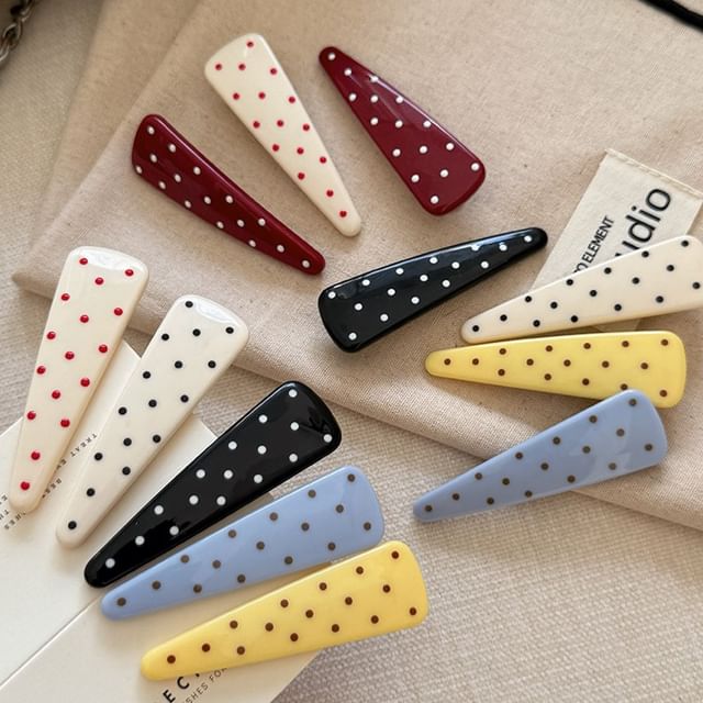 Rodiv-Dotted Hair Clip Set