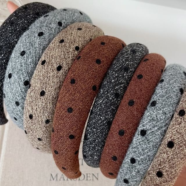 Rodiv-Dotted Padded Wide Headband