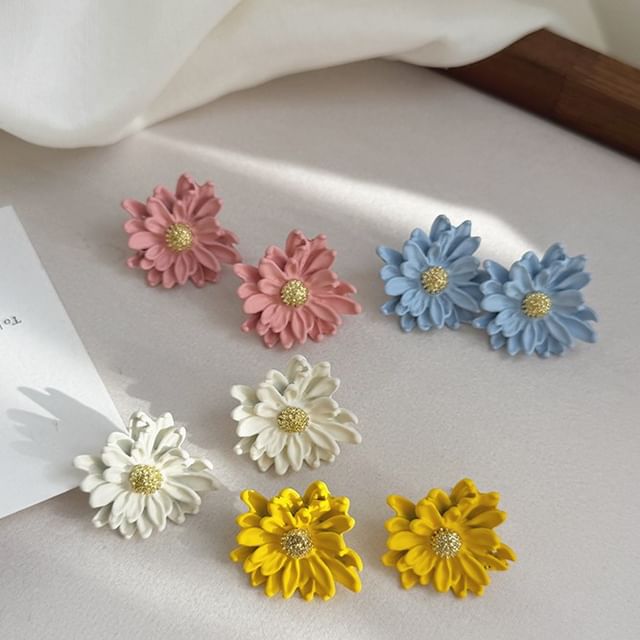 Rodiv-Floral Alloy Stud Earring