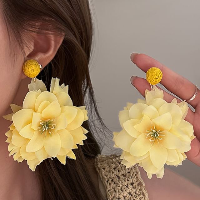 Rodiv-Flower Statement Drop Earring