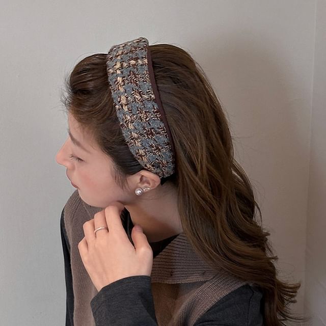 Rodiv-Houndstooth Fabric Headband