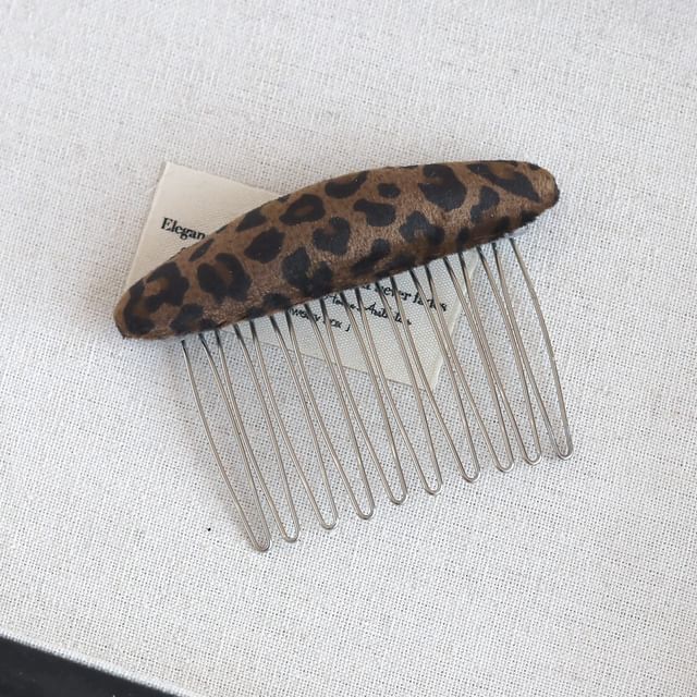 Rodiv-Leopard Print Acrylic Hair Comb