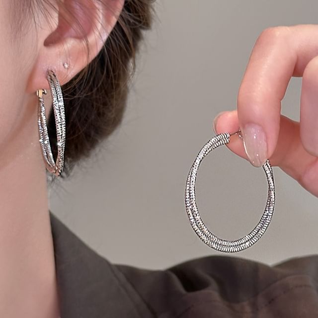 Rodiv-Metallic Hoop Earring