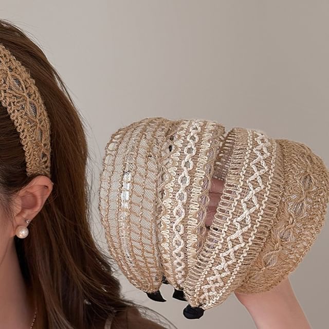 Rodiv-Perforated Wide Headband