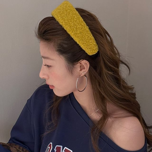 Rodiv-Plain Chenille Facewash Headband