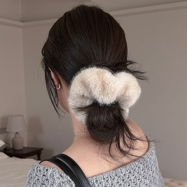 Rodiv-Plain Chenille Scrunchie