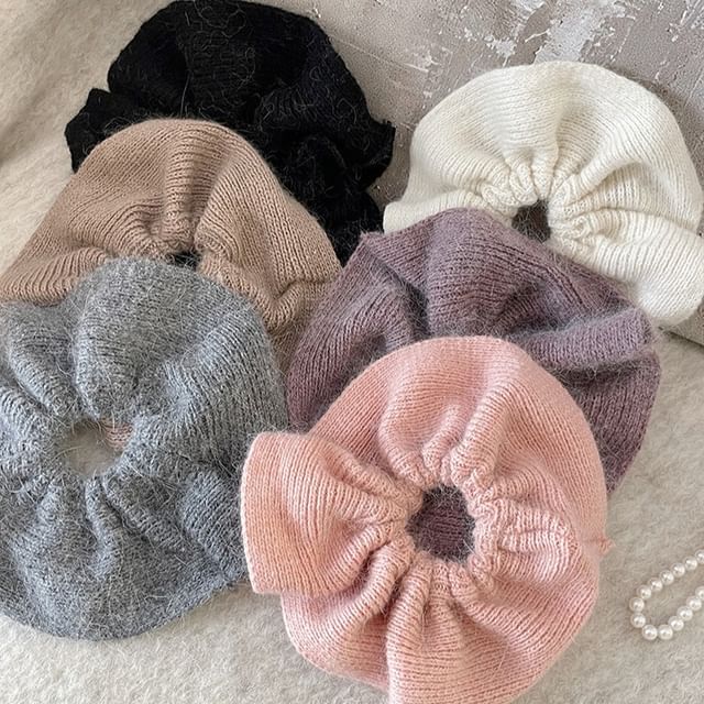 Rodiv-Plain Knit Scrunchie
