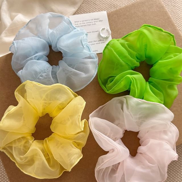 Rodiv-Plain Mesh Scrunchie