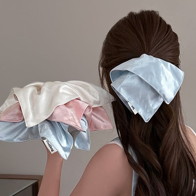 Rodiv-Plain Satin Square Scrunchie
