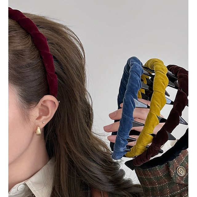 Rodiv-Plain Velvet Headband
