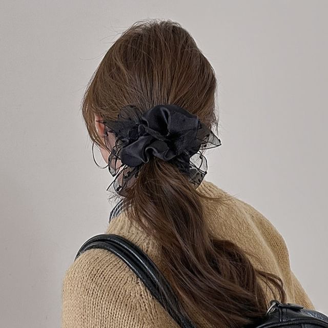 Rodiv-Polished Mesh Scrunchie