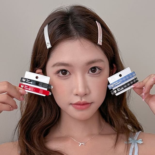 Rodiv-Rhinestone Acetate Hair Clip Various Designs
