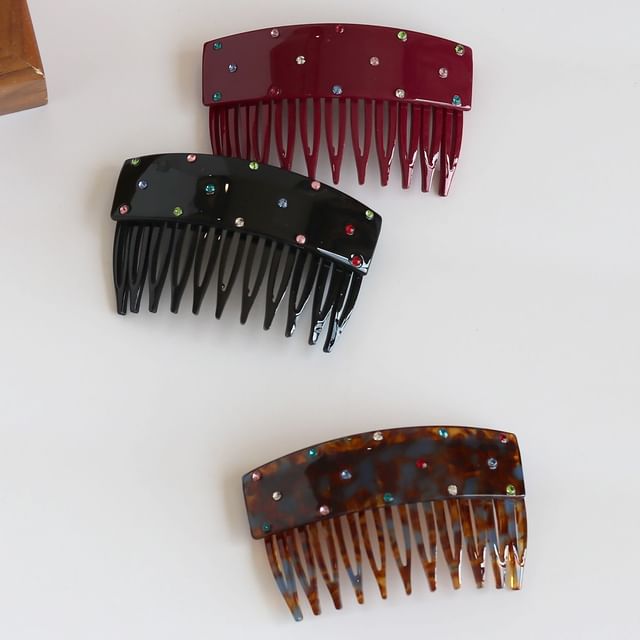 Rodiv-Rhinestone Acetate Hair Comb