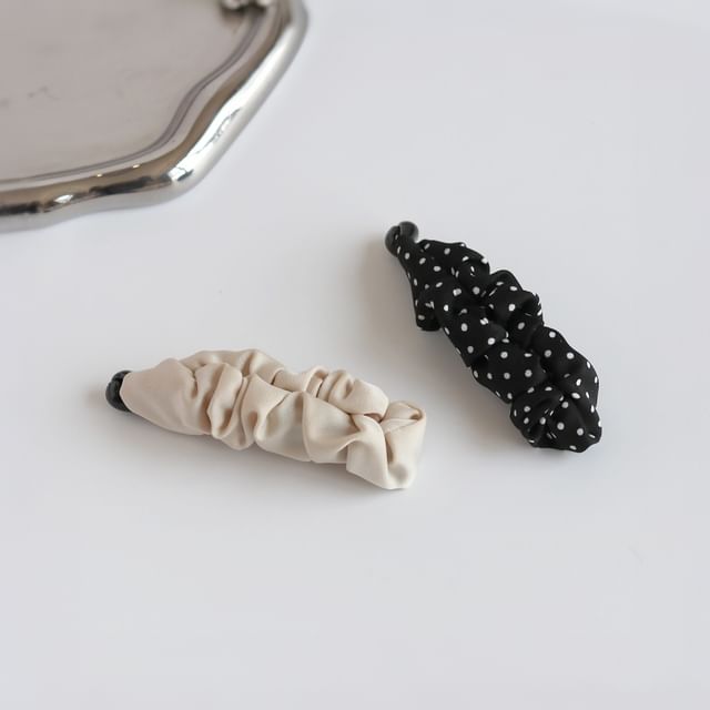 Rodiv-Ruched Fabric Banana Clip