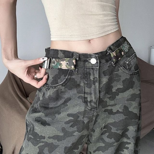 Rofuka-Camo Print Canvas Waist Adjustor