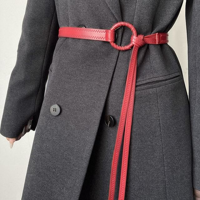 Rofuka-Faux Leather Hoop Belt