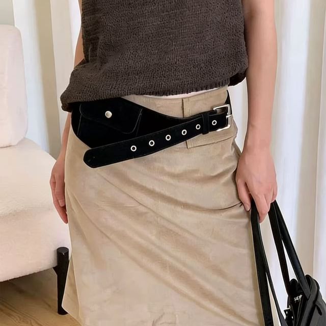 Rofuka-Faux Suede Belt Bag