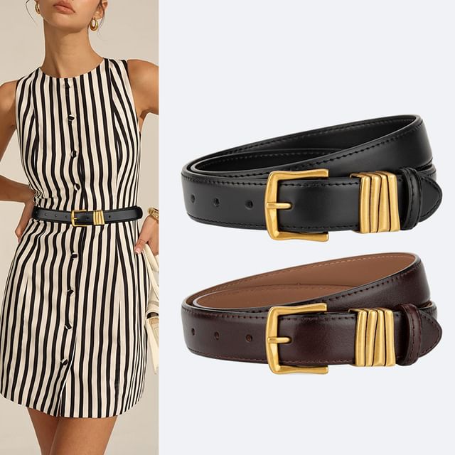 Rofuka-Leather Buckled Belt