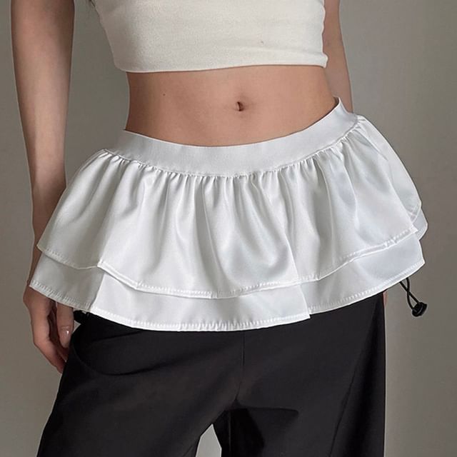 Rofuka-Low Rise Mini Layered Frill Skirt