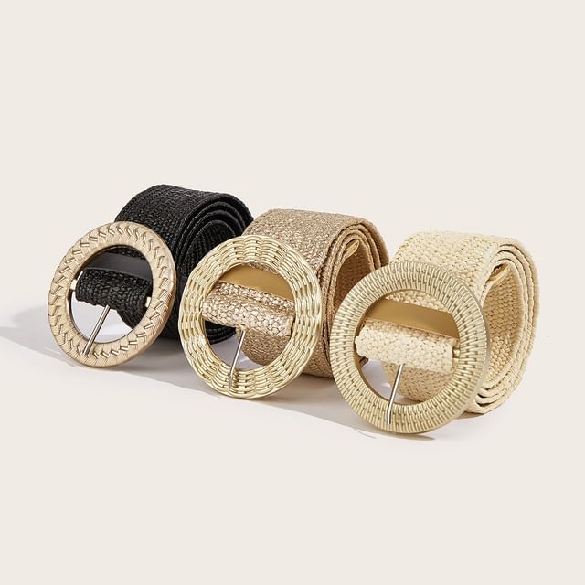 Rofuka-Round Buckle Woven Belt