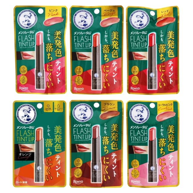 Rohto Mentholatum-Bálsamo Labial con Protector Solar Flash Tint Lip Balm SPF 26 PA