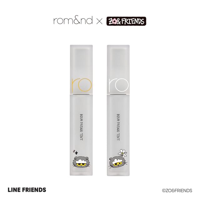 romand-romand X ZOFRIENDS Blur Fudge Tint - Encre à lèvres mate effet flouté - 2 teintes