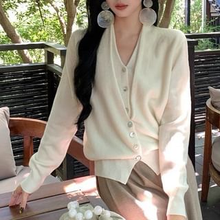 Rosamira-V-Neck Mock Two Piece Cardigan