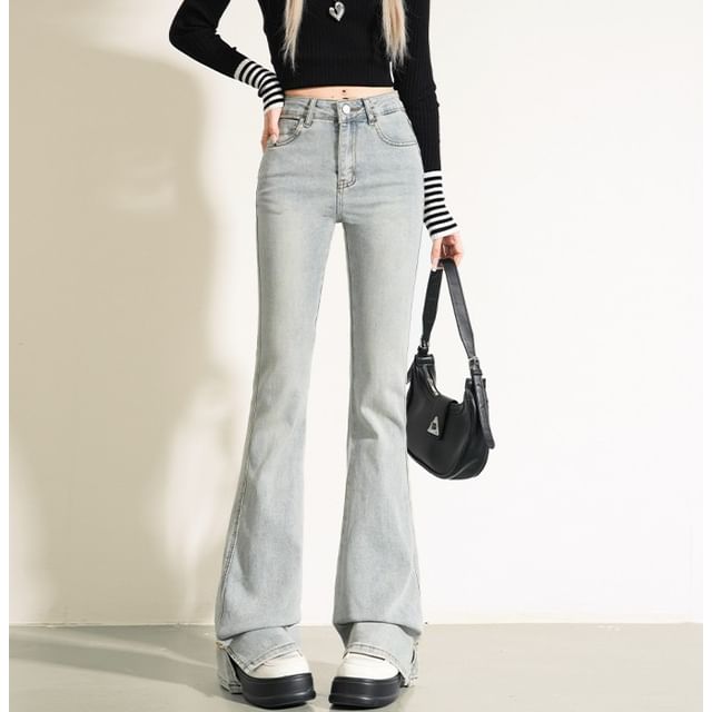 Rosesand-High Waist Bootcut Jeans Various Designs