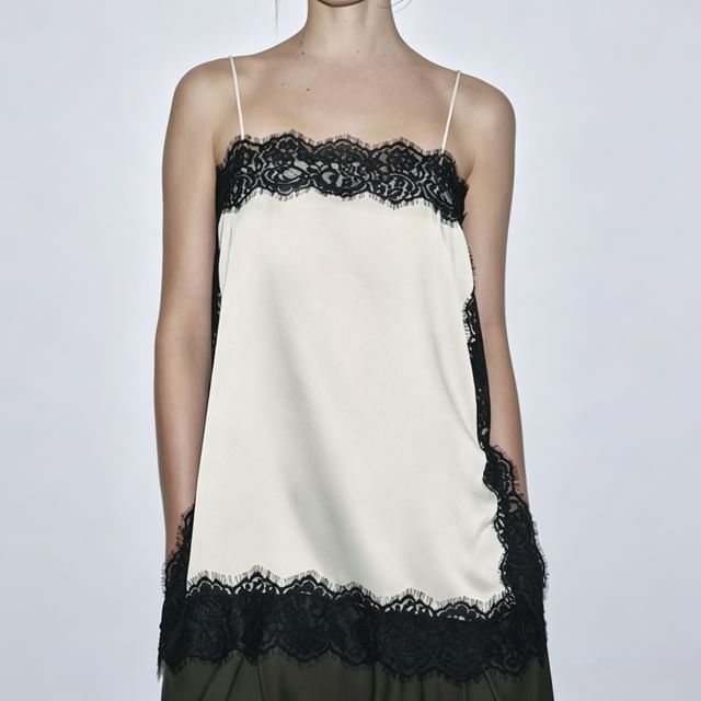 Rosesand-Lace Trim Camisole Top