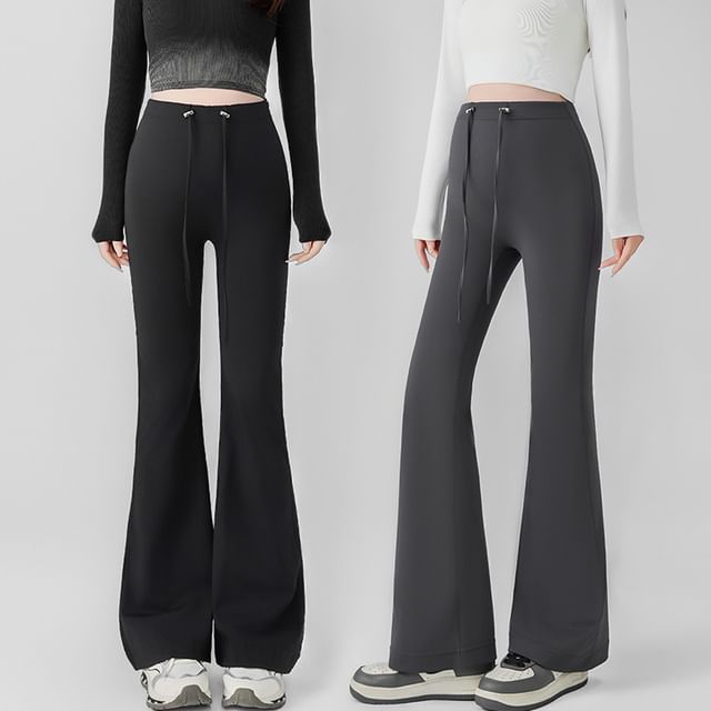 Rosy Street-Maternity Drawstring Waist Plain Bootcut Pants