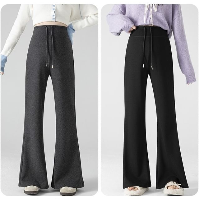 Rosy Street-Maternity Drawstring Waist Plain Flared Pants