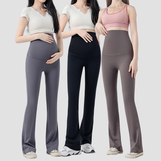 Rosy Street-Maternity High Waist Plain Bootcut Pants
