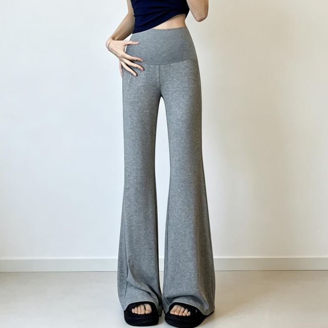 Rosy Street-Maternity High Waist Plain Flared Pants