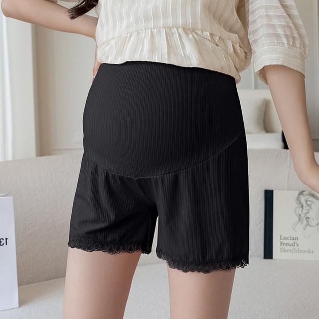 Rosy Street-Maternity High Waist Plain Shorts