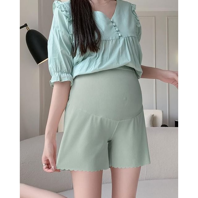 Rosy Street-Maternity High Waist Plain Shorts