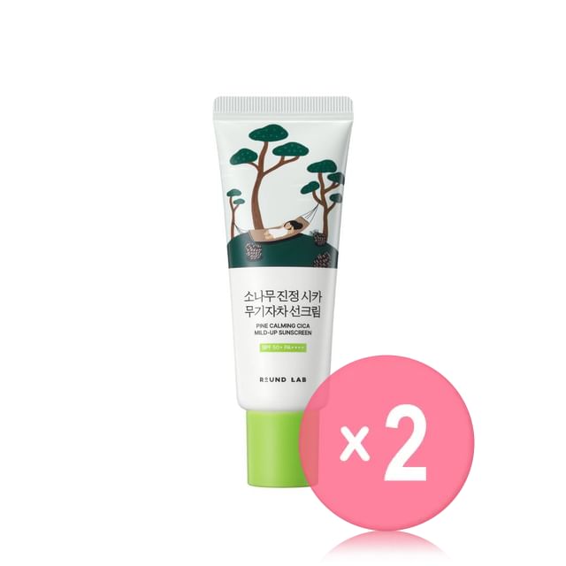 ROUND LAB-Pine Calming Cica Mild Up Sunscreen 2pcs Bundle Set