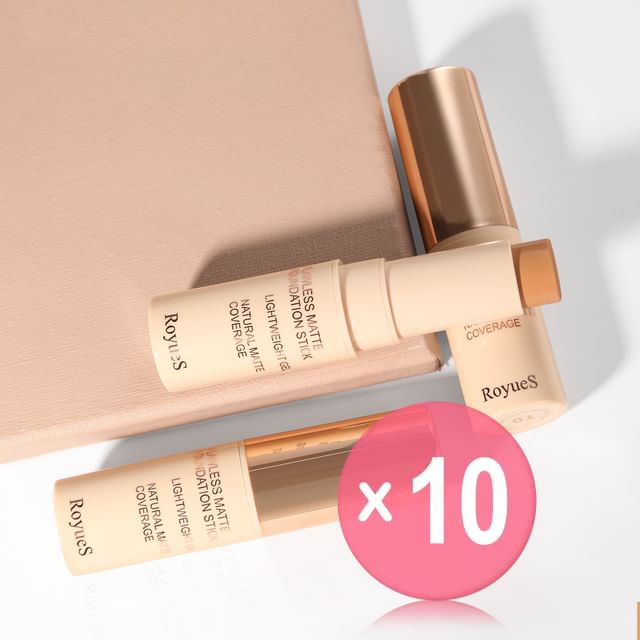 RoyueS-Flawless Matte Foundation Stick - 5 Shades 10pcs Bundle Set