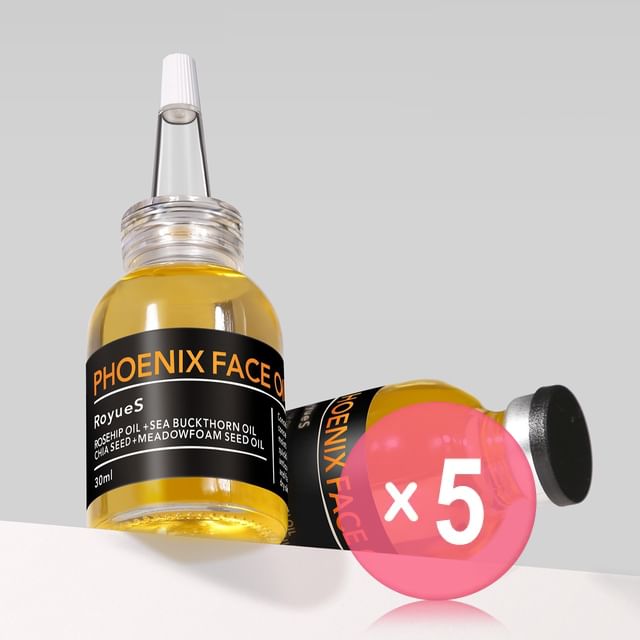 RoyueS-Phoenix Rosehip Anti-Aging Face Oil - Huile visage anti-âge à la rose musquée - lot de 5