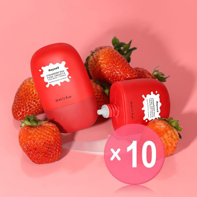 RoyueS-Strawberry BHA Pore Smoothing Primer 10pcs Bundle Set