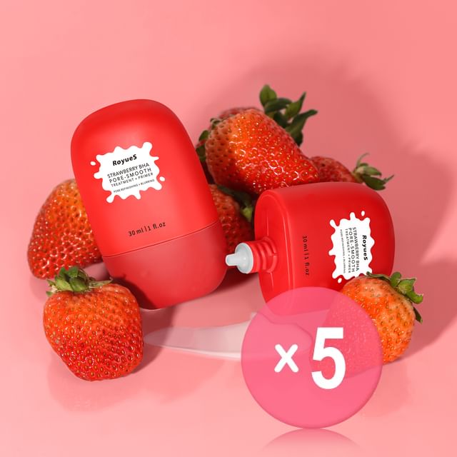 RoyueS-Strawberry BHA Pore Smoothing Primer 5pcs Bundle Set