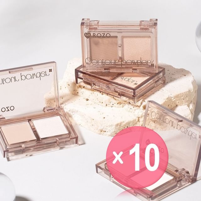 ROZO-Mini Two-Tone Contouring Palette - 2 Types 10pcs Bundle Set